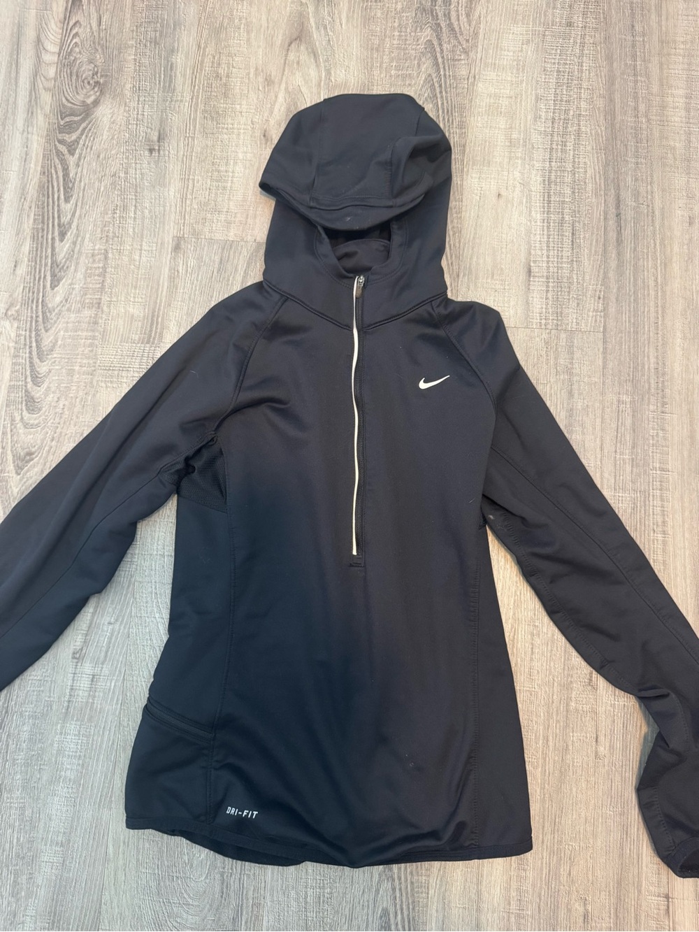 Nike Black Half-Zip Hooded Dri-FIT Pullover
